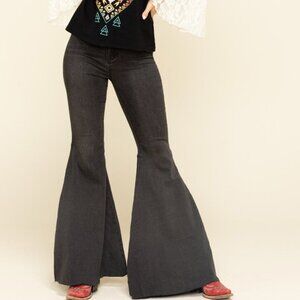 Free People Just Float On Flare Stretch Jeans Gray Black Size 30